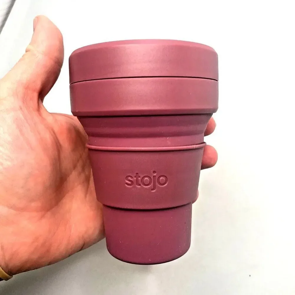 Stojo Collapsible Silicone Coffee Cup 12 Oz Travel Packing Camping Hiking